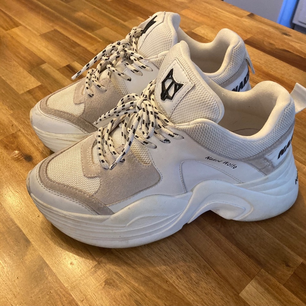 Naked Wolfe Tennis Shoes Track White Chunky Sole